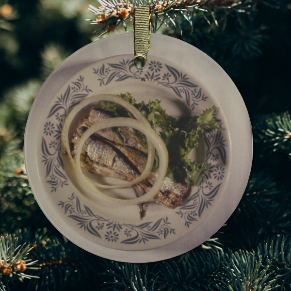 Custom Design - Frosted Glass Ornament - Round (Lifestyle)