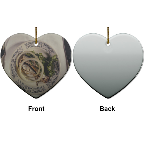 Custom Design - Ceramic Flat Ornament - Heart Front & Back (APPROVAL)