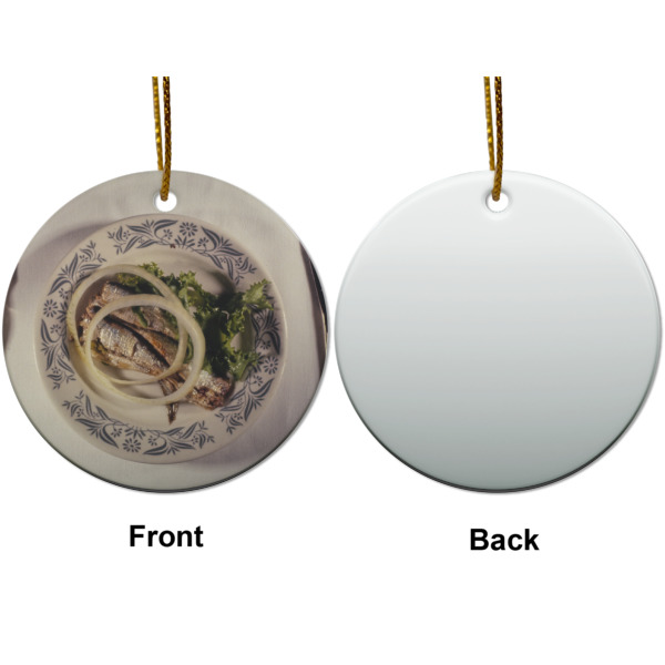 Custom Design - Ceramic Flat Ornament - Circle Front & Back (APPROVAL)