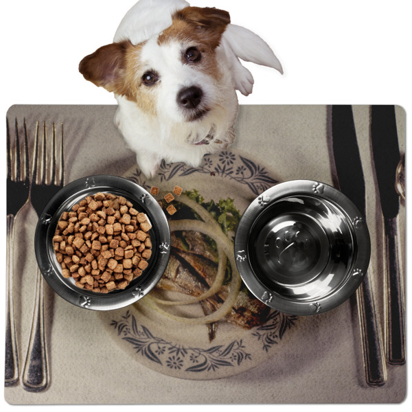 Custom Design - Dog Food Mat - Medium LIFESTYLE
