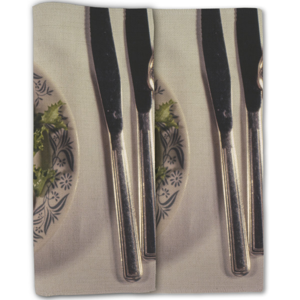 Custom Design - Linen Placemat - Double Sided - Folded Half