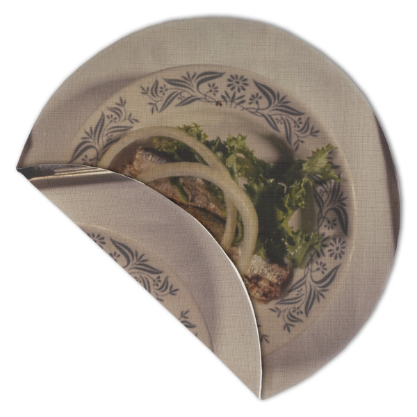 Custom Design - Round Linen Placemats - Front (folded corner double sided)