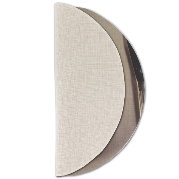 Custom Design - Round Linen Placemats - HALF FOLDED (single sided)