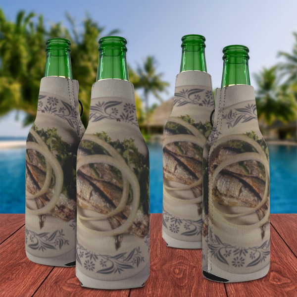 Custom Design - Zipper Bottle Cooler - Set of 4 - Lifestyle