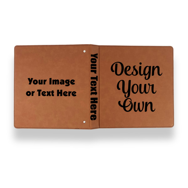 Custom Design - Leather Binder - 1" - Rawhide - Back Spine Front View