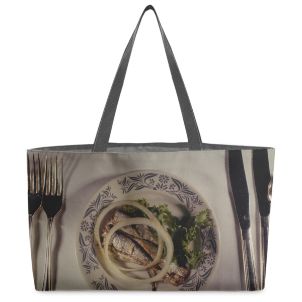 Custom Design Your Own Beach Totes Bag - w/ Black Handles
