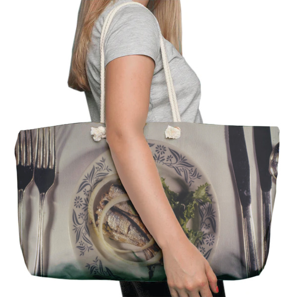 Custom Design - Large Rope Tote Bag - In Context View