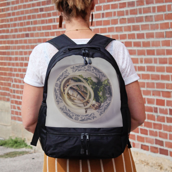 Custom Design - Large Backpack - Black - On Back