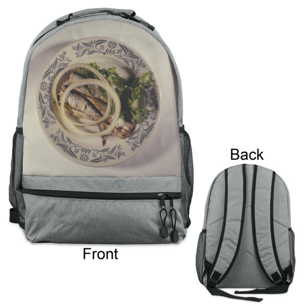 Custom Design - Large Backpack - Gray - Front & Back View