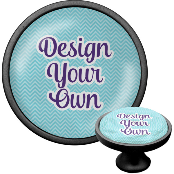 Custom Design - Black Custom Cabinet Knob (Front and Side)