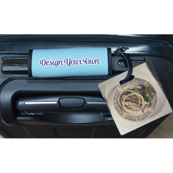 Custom Design - Square Luggage Tag & Handle Wrap - In Context