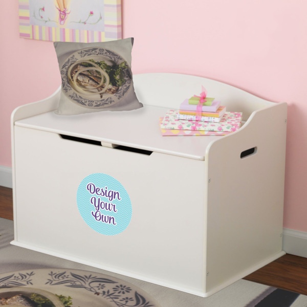 Custom Design - Round Wall Decal on Toy Chest