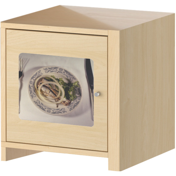 Custom Design - Square Wall Decal on Wooden Cabinet