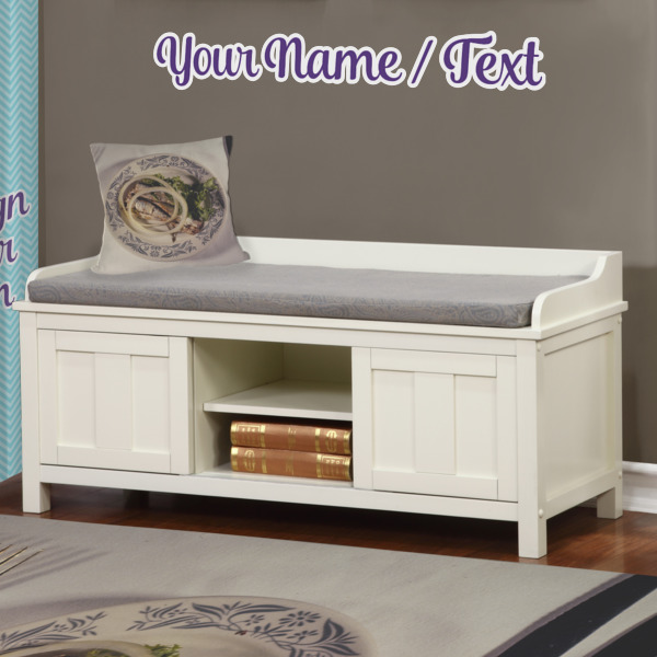 Custom Design - Wall Name Decal Above Storage bench