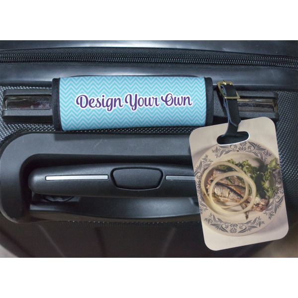 Custom Design - Luggage Wrap & Plastic Rectangular Tag - In Context