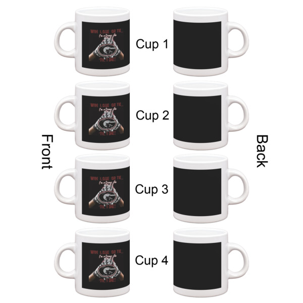 Custom Design - Single Shot Espresso Cup - Set of 4 - Front & Back