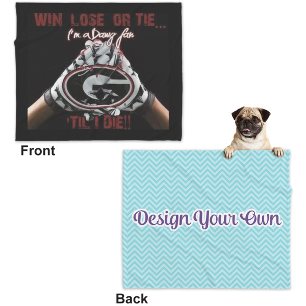 Custom Design - Microfleece Dog Blanket - Large- Front & Back