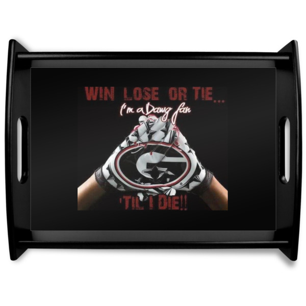 Custom Design Your Own Black Wooden Tray - Large