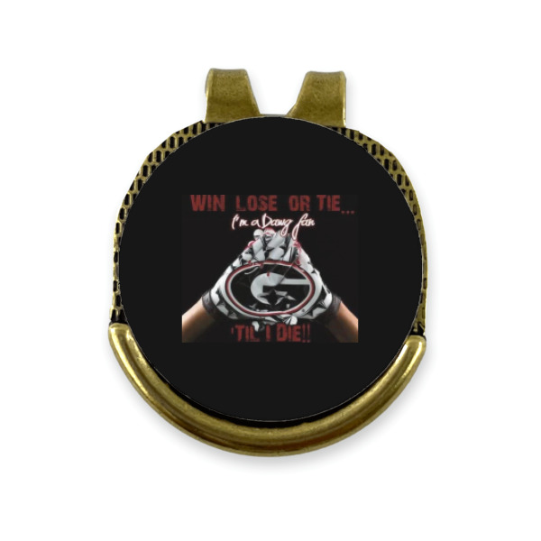 Custom Design - Golf Ball Marker Hat Clip Gold - Front