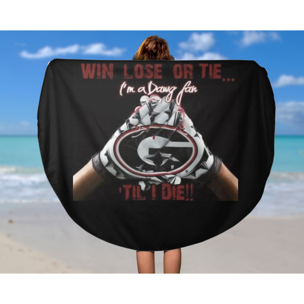 Custom Design - Round Beach Towel - In Use