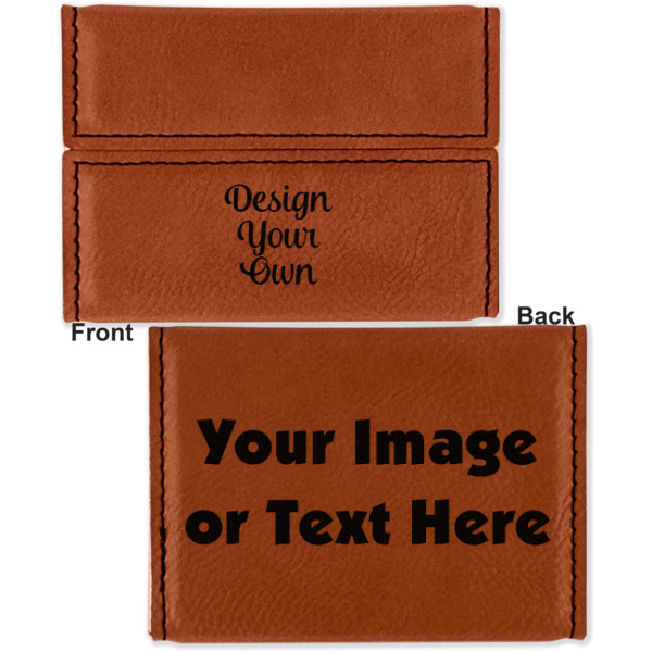 Custom Design - Leather Business Card Holder - Front Back