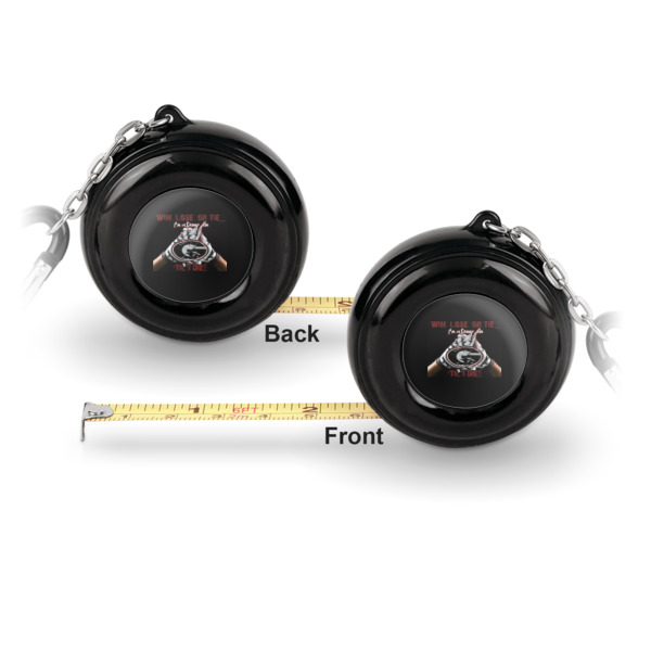 Custom Design - 6ft Pocket Tape Measure w/ Carabiner Hook - Front and Back