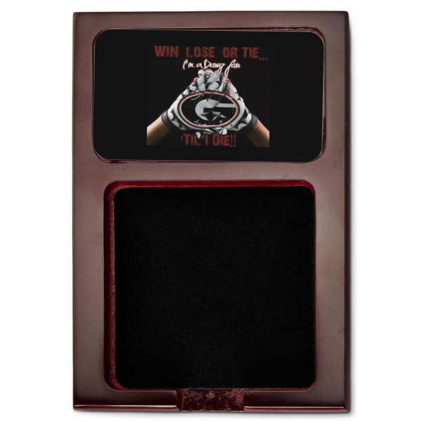 Custom Design - Red Mahogany Sticky Note Holder - Flat