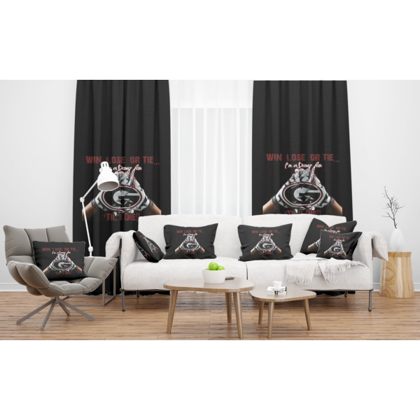 Custom Design - Sheer and Custom Curtains in Room with Matching Pillows