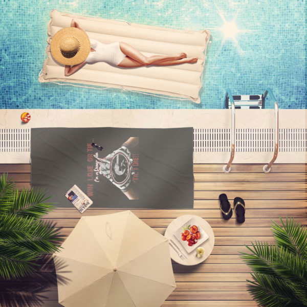 Custom Design - Beach Towel - Lifestyle at Pool