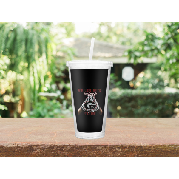 Custom Design - Double Wall Tumbler with Straw - Lifestyle