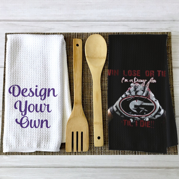 Custom Design - Waffle Weave Towels - 2 Print Styles