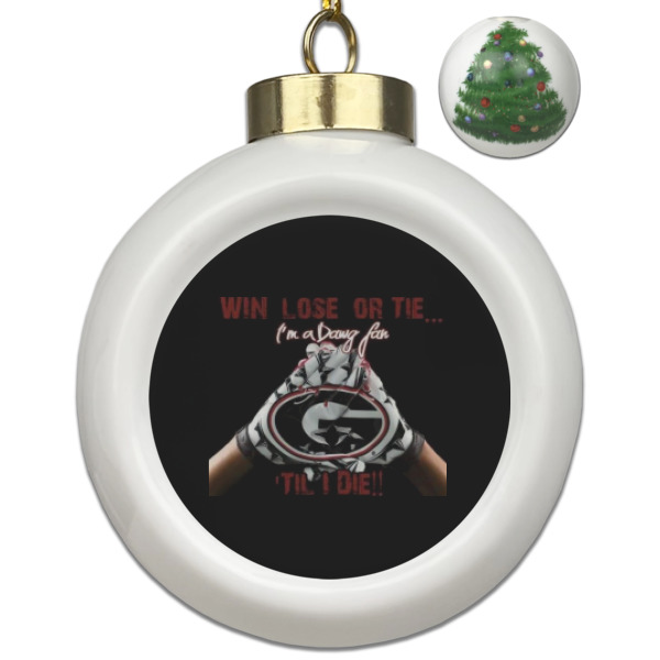 Custom Design Your Own Ceramic Ball Ornament - Christmas Tree