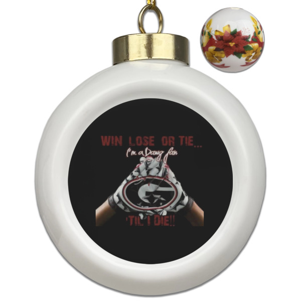 Custom Design Your Own Ceramic Ball Ornaments - Poinsettia Garland