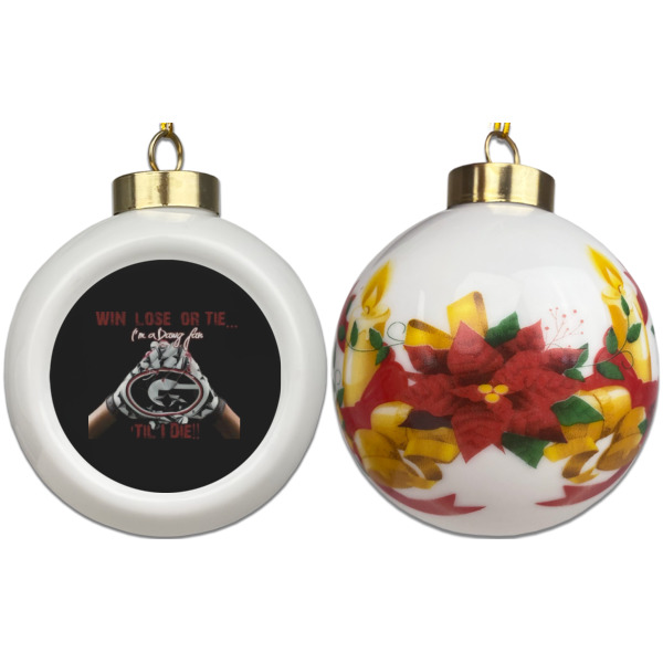Custom Design - Ceramic Christmas Ornament - Poinsettias (APPROVAL)