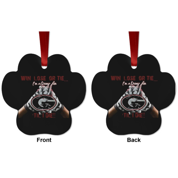 Custom Design - Metal Paw Ornament - Front and Back