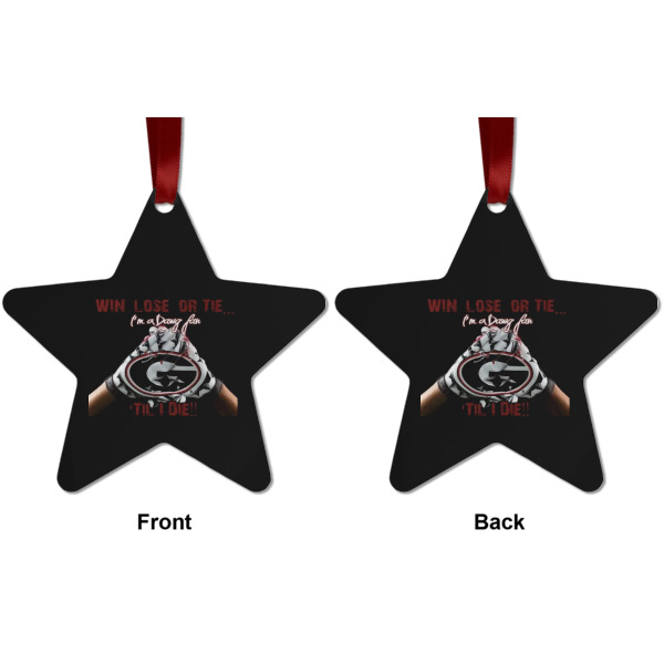 Custom Design - Metal Star Ornament - Front and Back