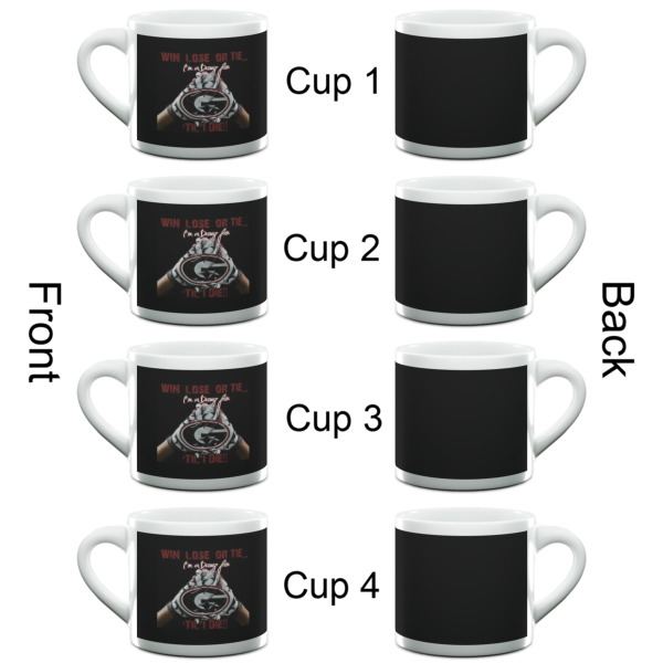 Custom Design - Double Shot Espresso Cup - Set of 4 - Front & Back