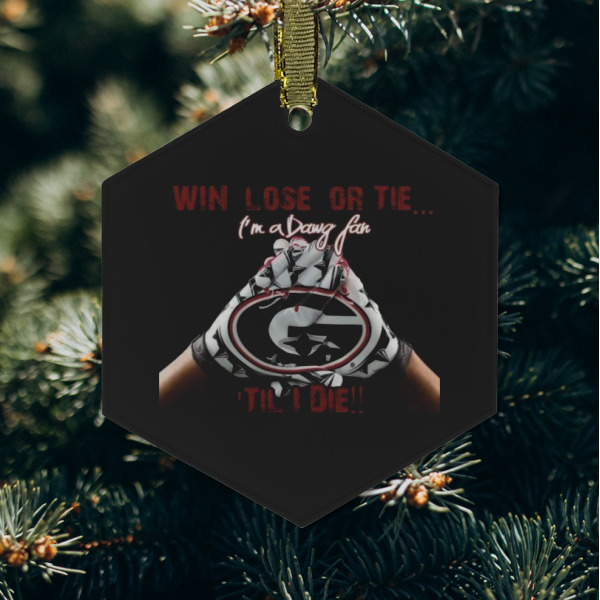 Custom Design - Frosted Glass Ornament - Hexagon (Lifestyle)