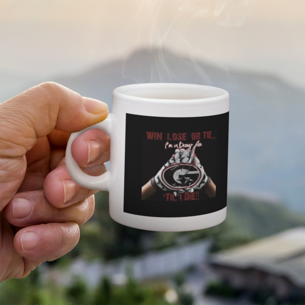 Custom Design - Single Shot Espresso Cup - Lifestyle in Hand