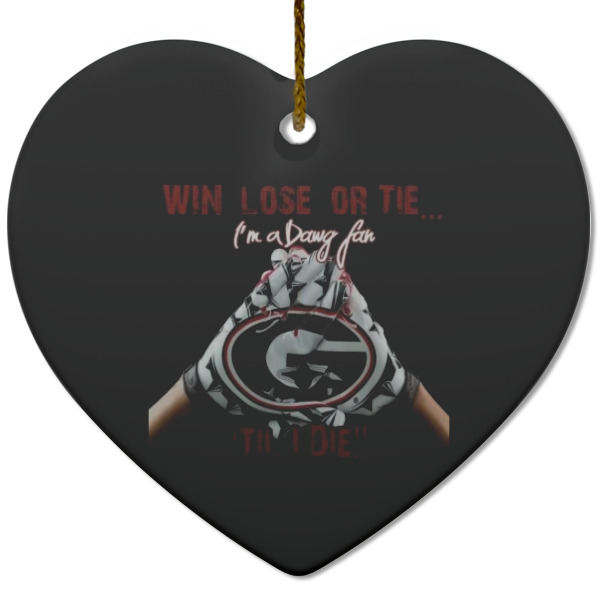 Custom Design - Ceramic Flat Ornament - Heart (Front)