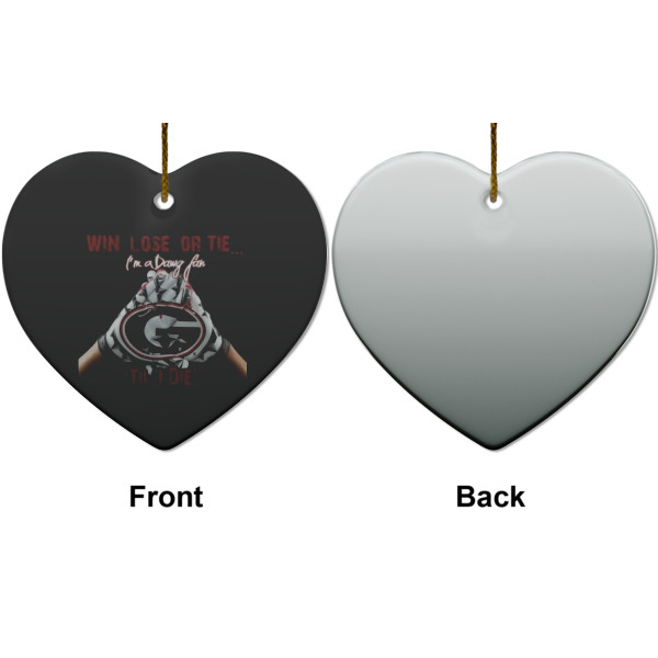 Custom Design - Ceramic Flat Ornament - Heart Front & Back (APPROVAL)
