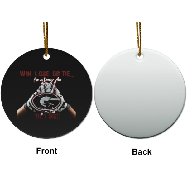 Custom Design - Ceramic Flat Ornament - Circle Front & Back (APPROVAL)