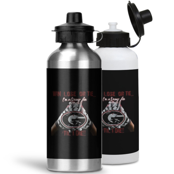 Custom Design - Aluminum Water Bottles - MAIN (white &silver)