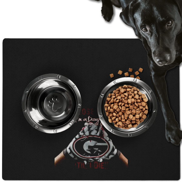Custom Design - Dog Food Mat - Large LIFESTYLE