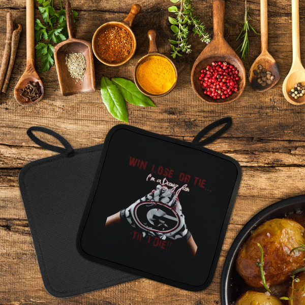 Custom Design - Neoprene Pot Holder - Set of 2  LIFESTYLE (Flatlay)