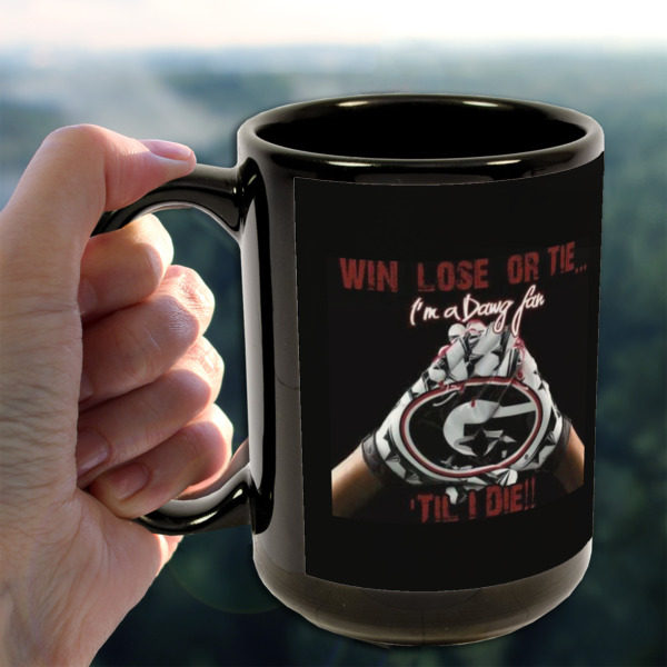 Custom Design - 15oz. Black Mug - Lifestyle