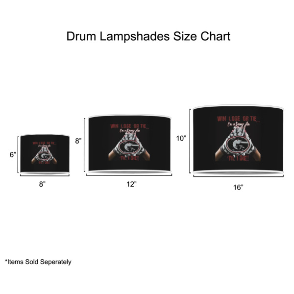 Custom Design - Drum Lampshades - Sizing Chart