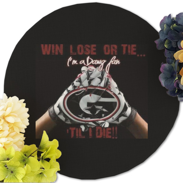 Custom Design - Round Linen Placemats - Front (w flowers)