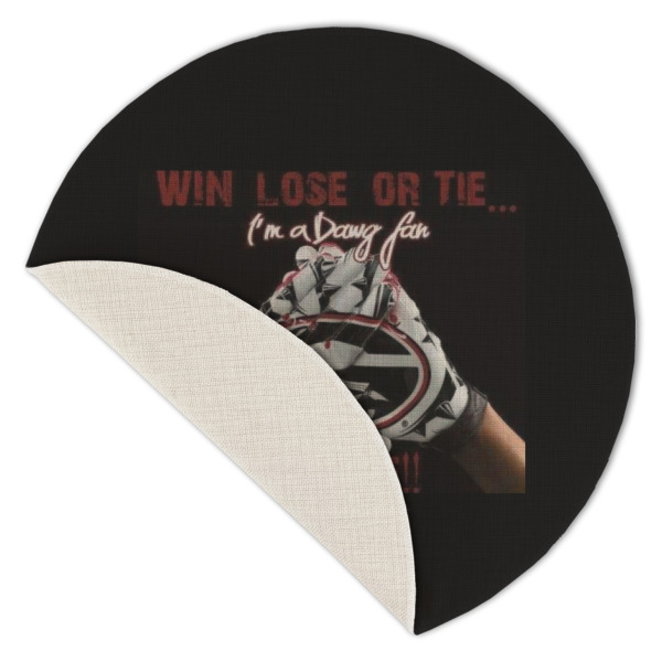 Custom Design - Round Linen Placemats - Front (folded corner single sided)