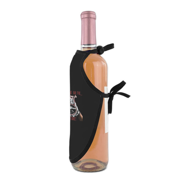 Custom Design - Wine Bottle Apron - DETAIL WITH CLIP ON NECK